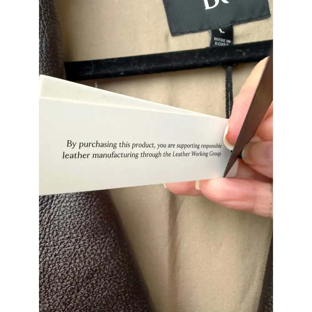 NWT Banana Republic Espresso Leather Moto Jacket Men L